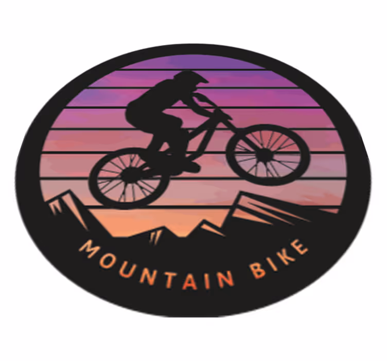 Nature vinyl rug mountain biker trails - TenStickers