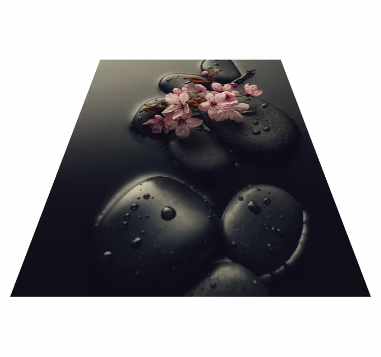 Nature vinyl rug for a zen stone toilet ambiance - TenStickers