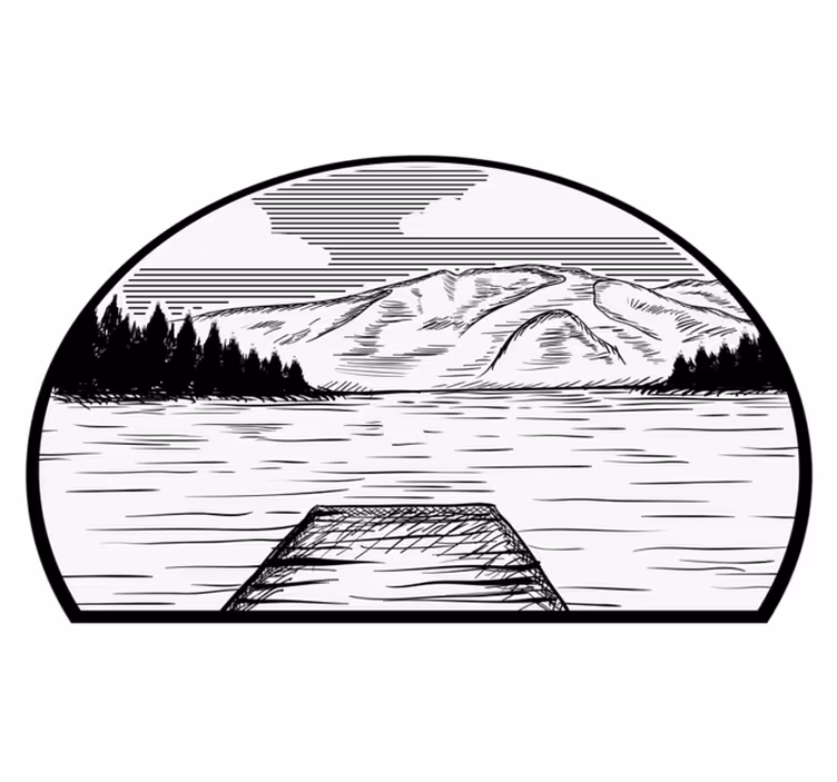 Nature vinyl rug motorhome pine lake - TenStickers
