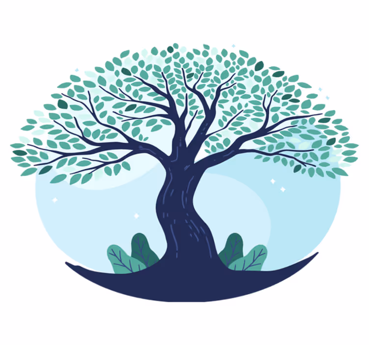 Nature vinyl rug with lush tree pattern - TenStickers