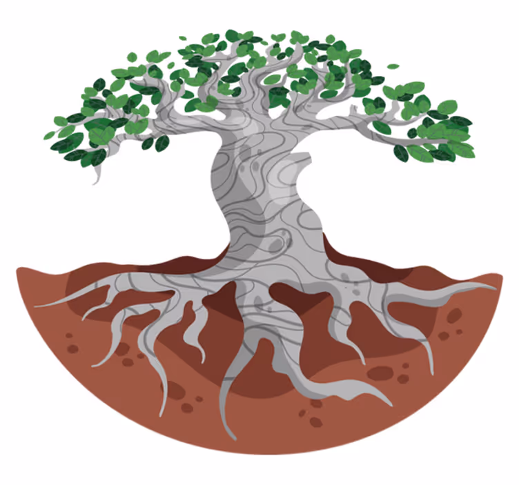 Nature vinyl rug stylized tree roots design - TenStickers
