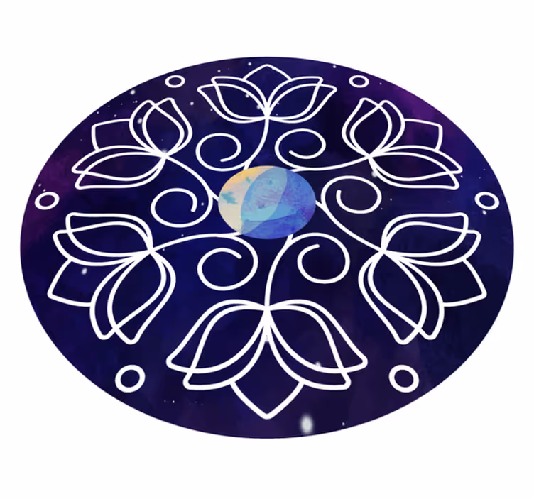 Nature vinyl rug lotus pattern design - TenStickers
