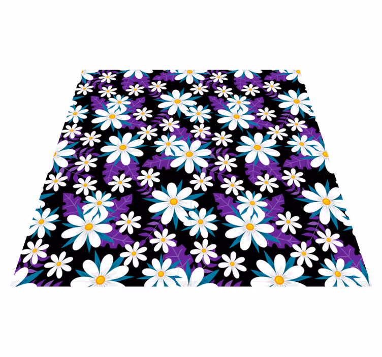 Nature vinyl rug colorful floral design - TenStickers