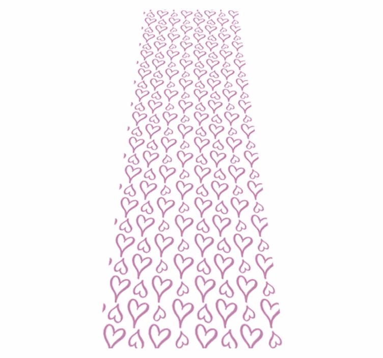 Pink illustrated heart icons bedroom vinyl rug - TenStickers