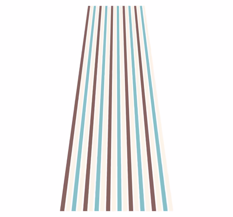 Bedroom vinyl rug with retro blue and white design - TenStickers