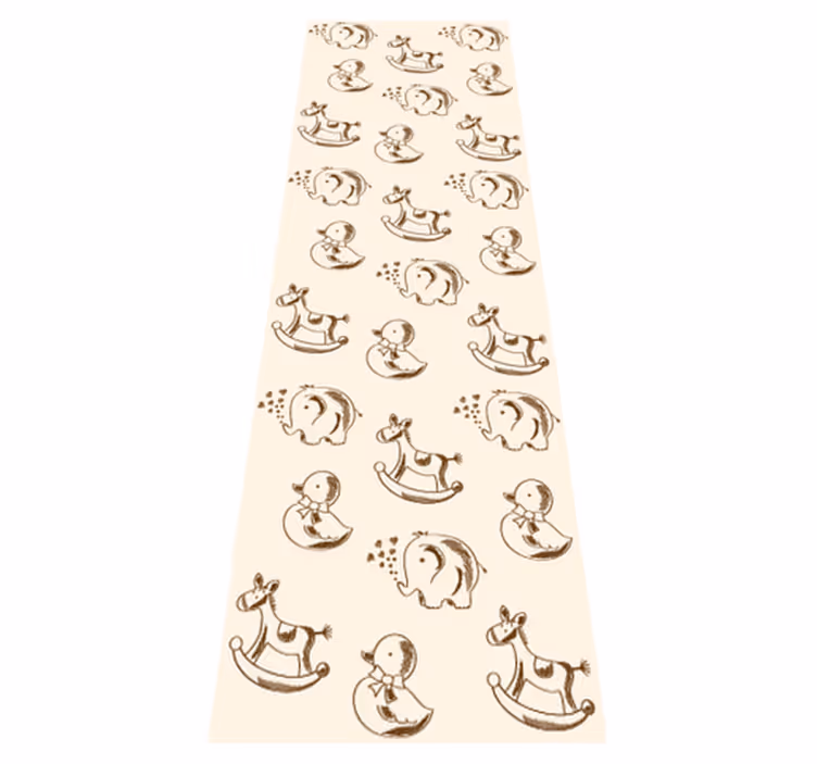 Cute design elephant duck horse bedroom vinyl rug - TenStickers