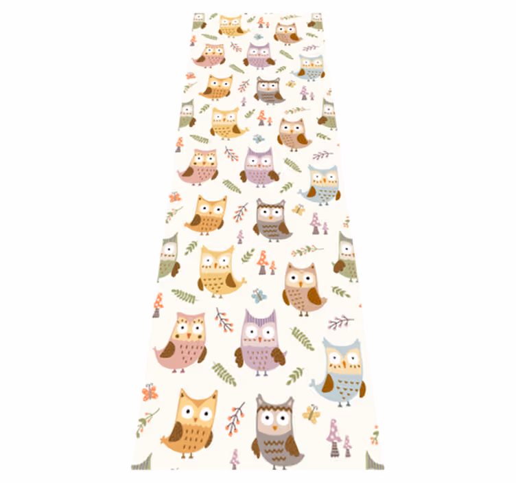 Cute design owls at work bedroom vinyl rug - TenStickers