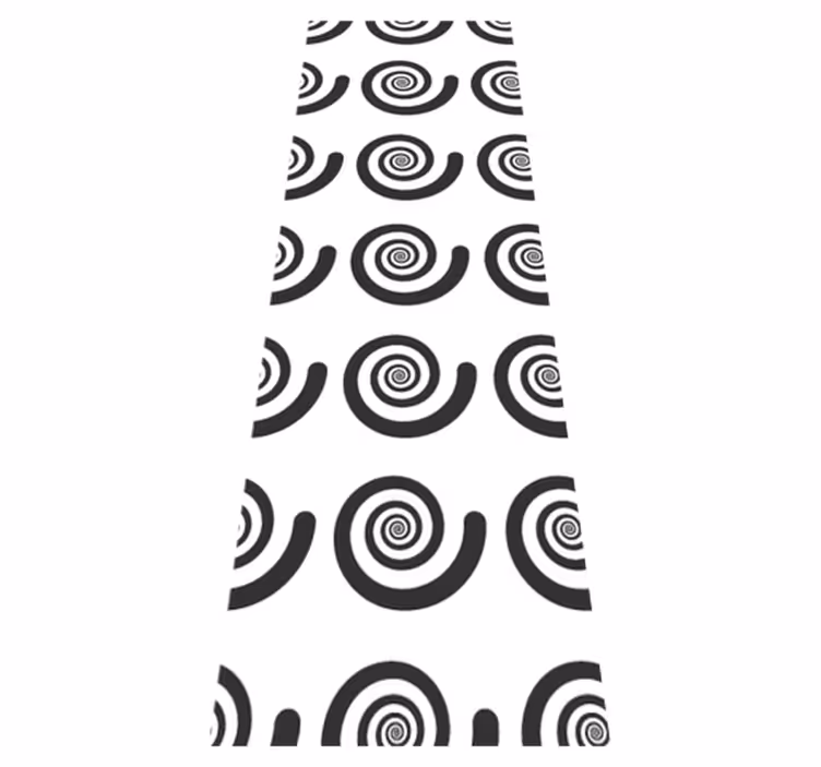 Black and white hypnotic retro spiral bedroom vinyl rug - TenStickers