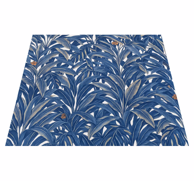 Lush indigo jungle bedroom vinyl rug - TenStickers