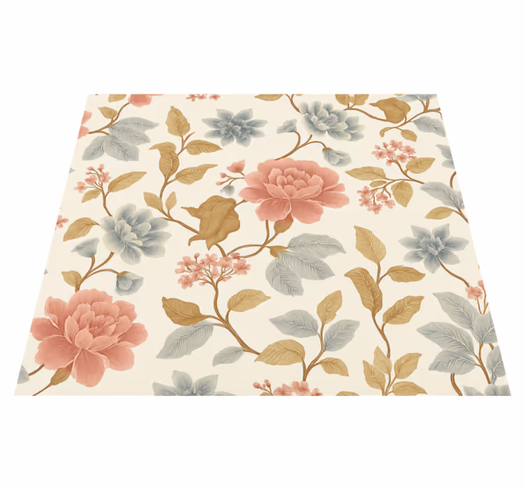 Romantic floral bedroom vinyl rug - TenStickers