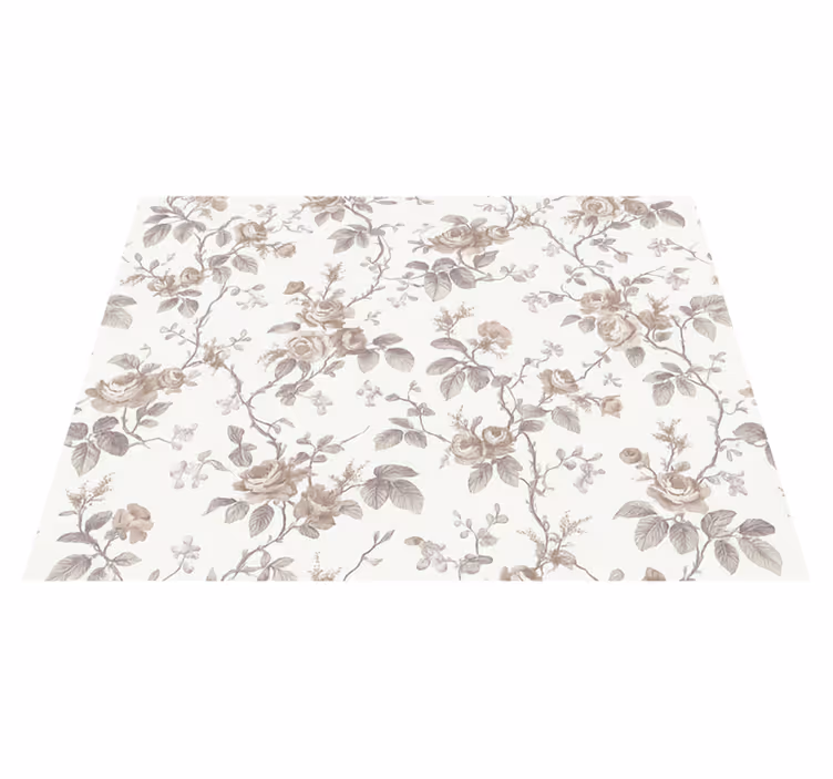 Vintage french floral bedroom vinyl rug - TenStickers