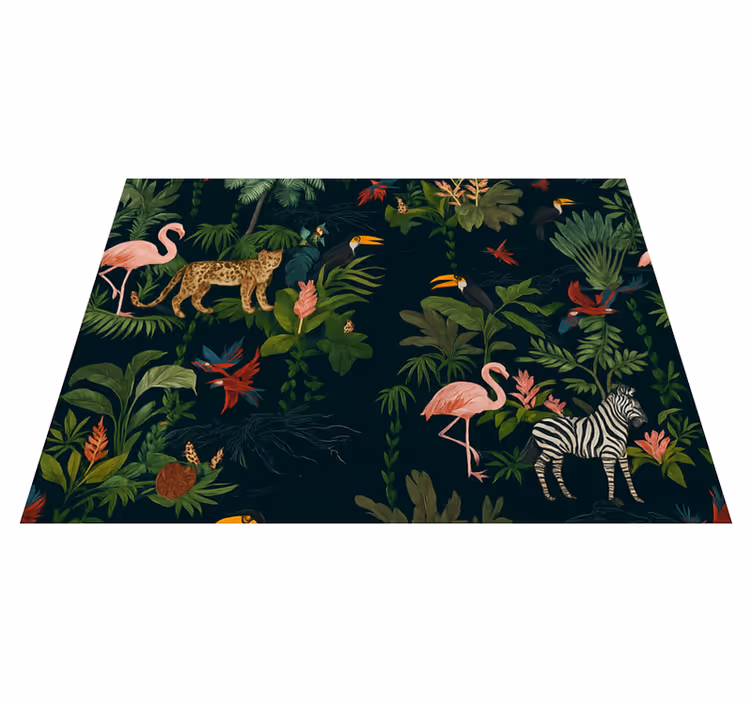 Bedroom vinyl rug in dark exotic pattern - TenStickers