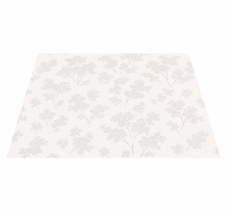 Bedroom vinyl rug simple white flowers - TenStickers