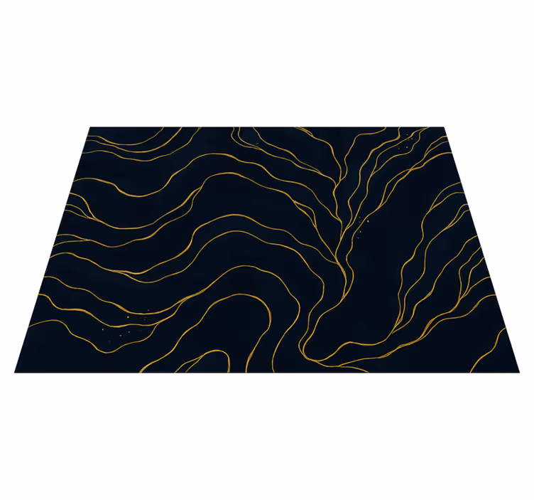 Bedroom vinyl rug dark blue and gold marble - TenStickers