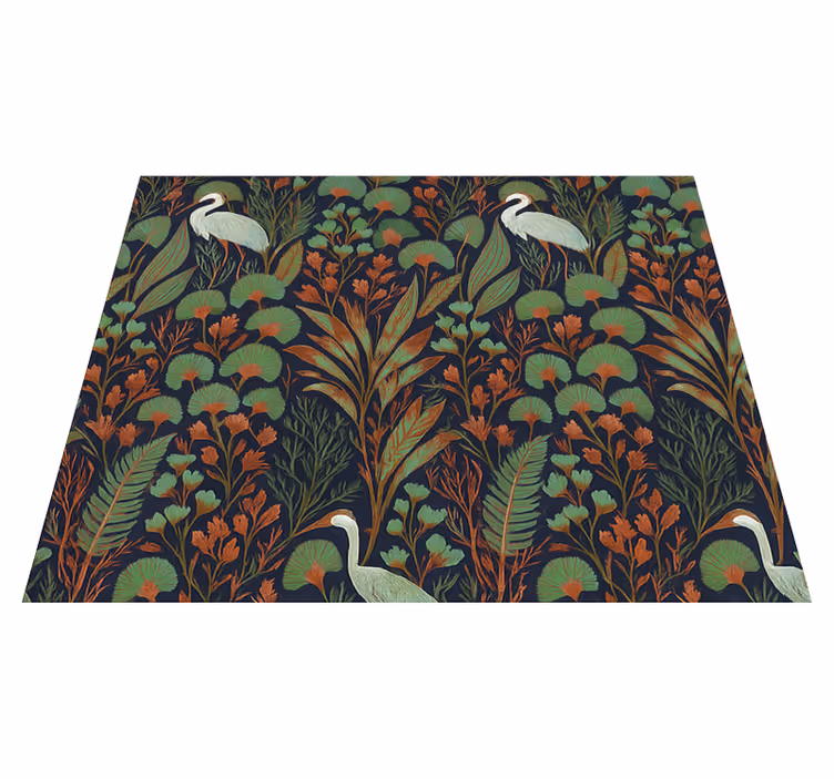 Exotic asian nature bedroom vinyl rug - TenStickers
