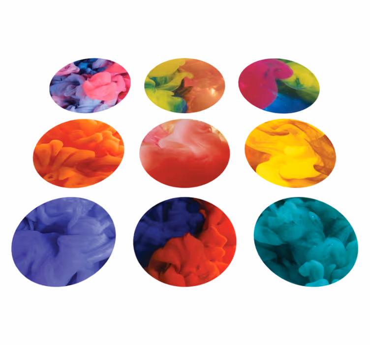Geometric vinyl rug colorful smoke sticker set - TenStickers