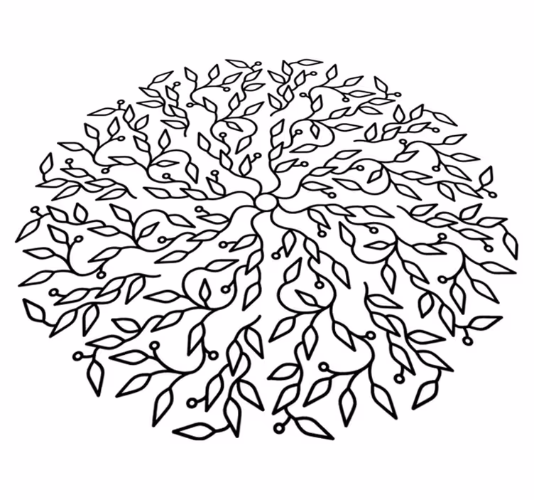 Geometric vinyl rug tree of life design - TenStickers