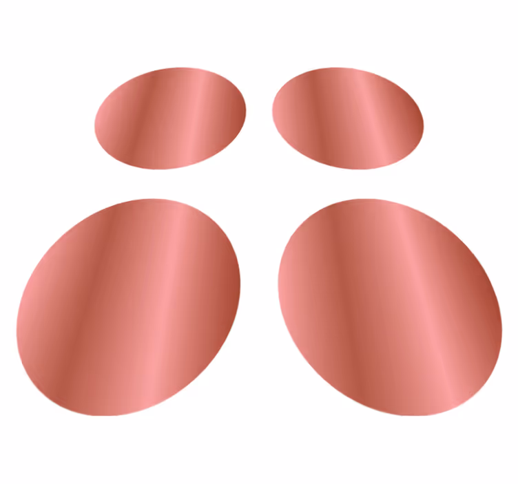 Geometric vinyl rug with rose gold polka dots - TenStickers