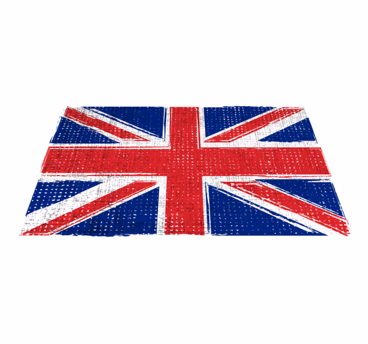 Geometric vinyl rug in uk grunge style - TenStickers