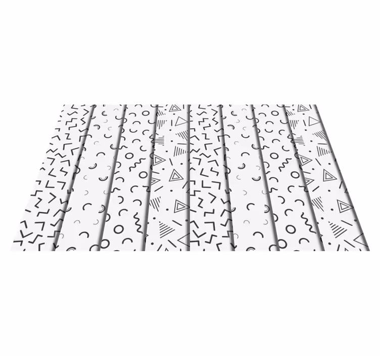 Geometric vinyl rug with retro geometric shapes - TenStickers