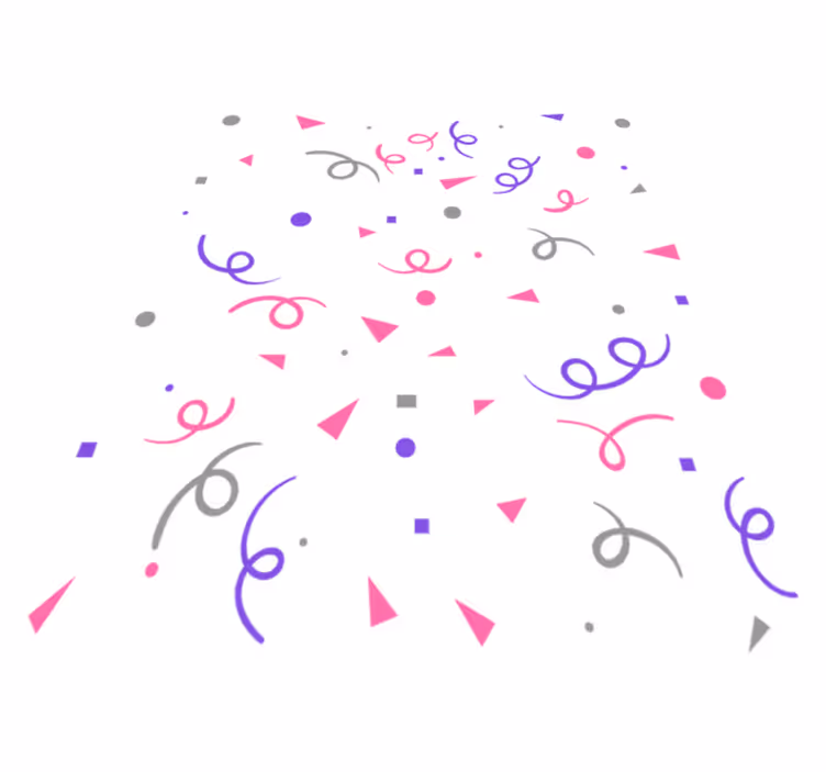 Geometric vinyl rug in grey, pink and purple confetti - TenStickers