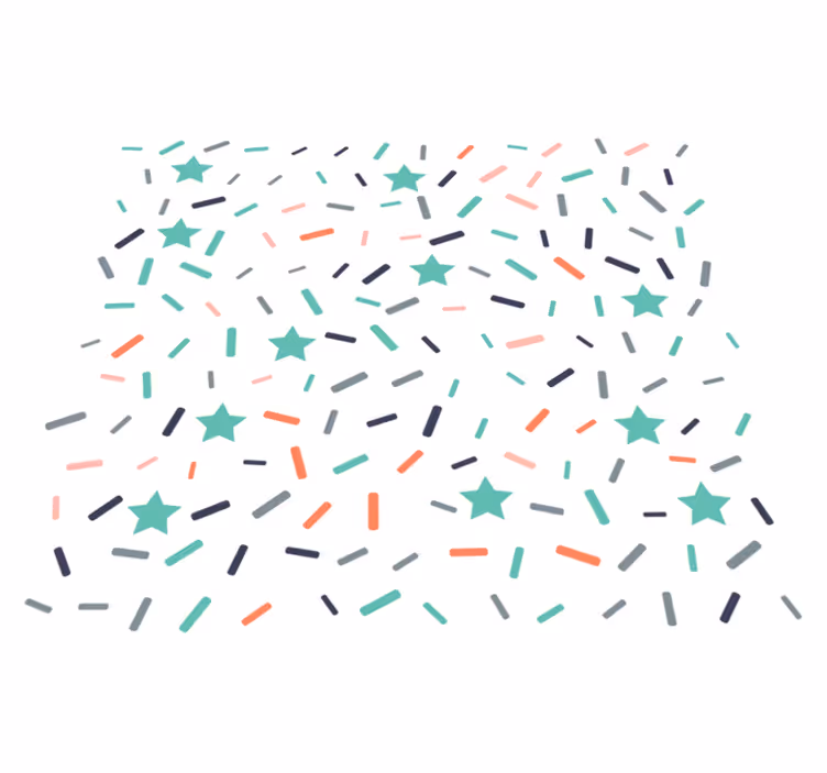 Geometric vinyl rug with stars and sprinkles confetti - TenStickers