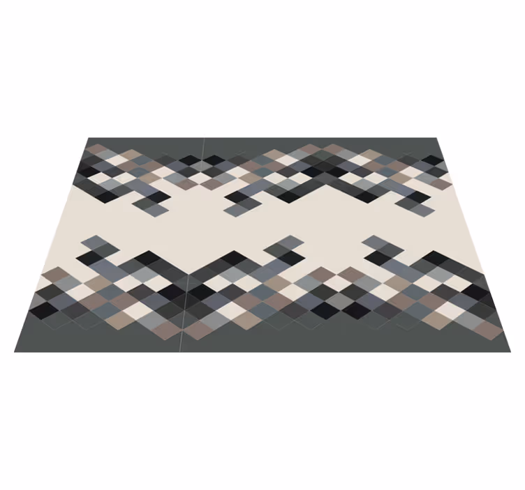 Geometric vinyl rug in color block shades - TenStickers