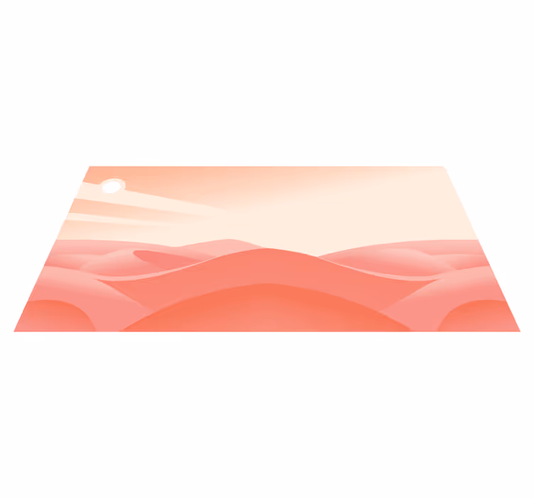 Geometric vinyl rug in blush desert design - TenStickers