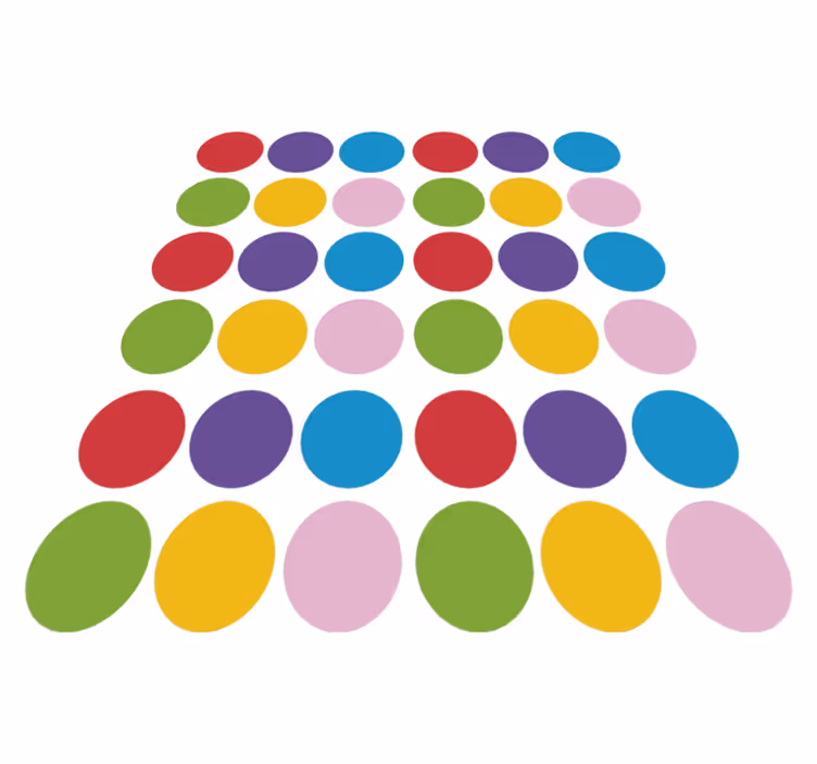 Geometric vinyl rug colorful circle design - TenStickers