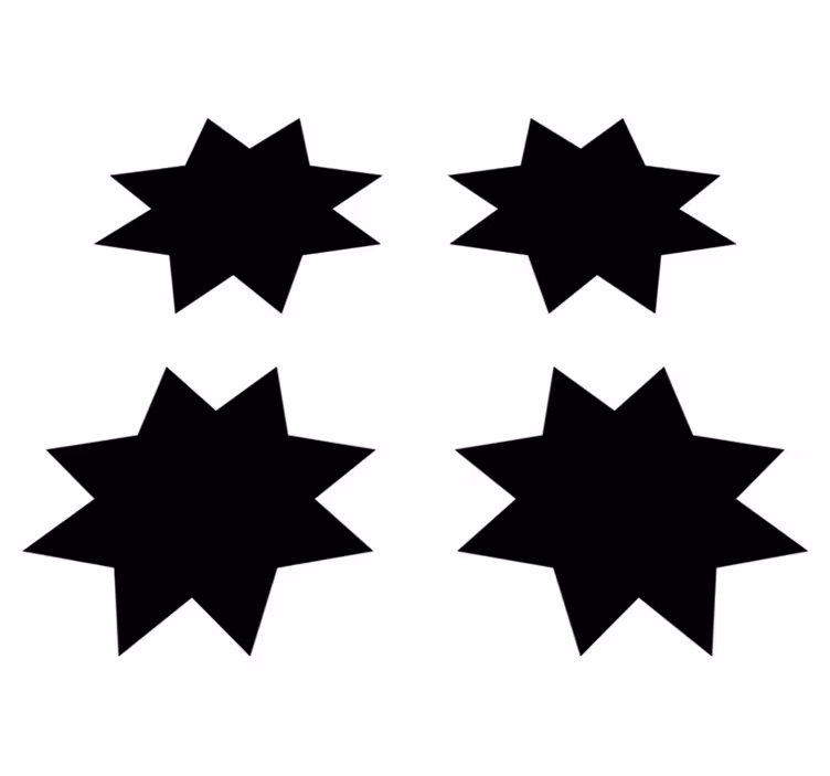 Geometric vinyl rug in black star shapes - TenStickers