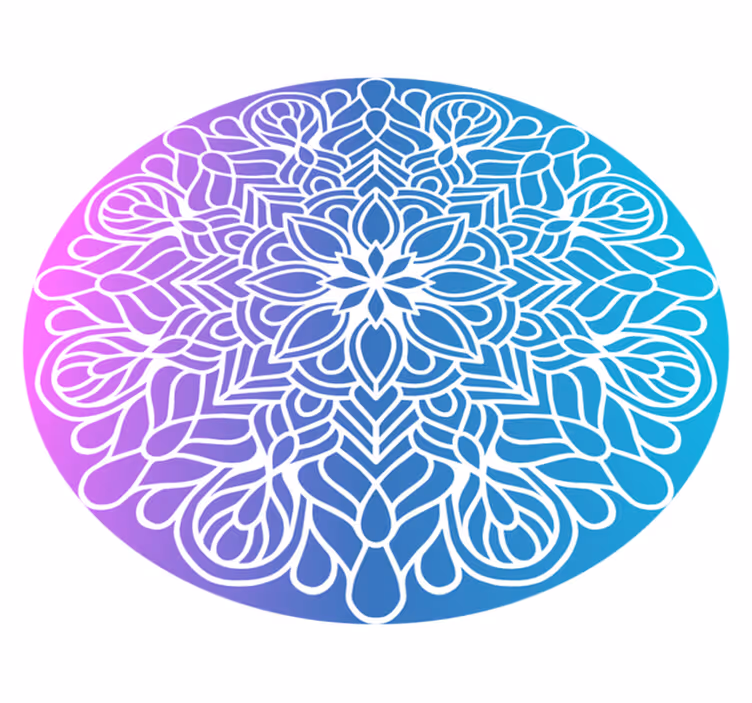 Geometric vinyl rug with lively round pattern - TenStickers