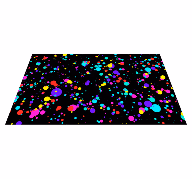 Geometric vinyl rug with colorful bubble design - TenStickers