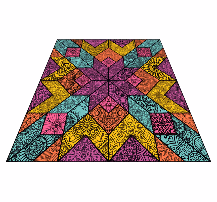 Colorful geometric shapes geometric vinyl rug - TenStickers