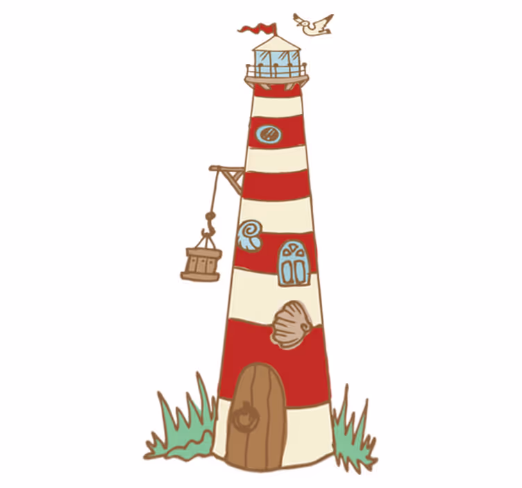 Kids vinyl rug with lighthouse design - TenStickers
