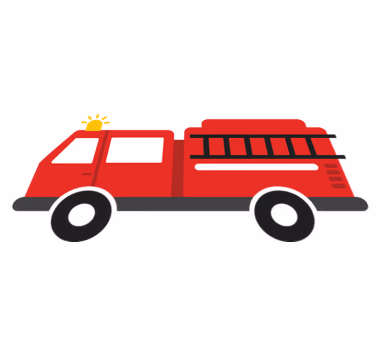 Kids vinyl rug firefighters truck design - TenStickers