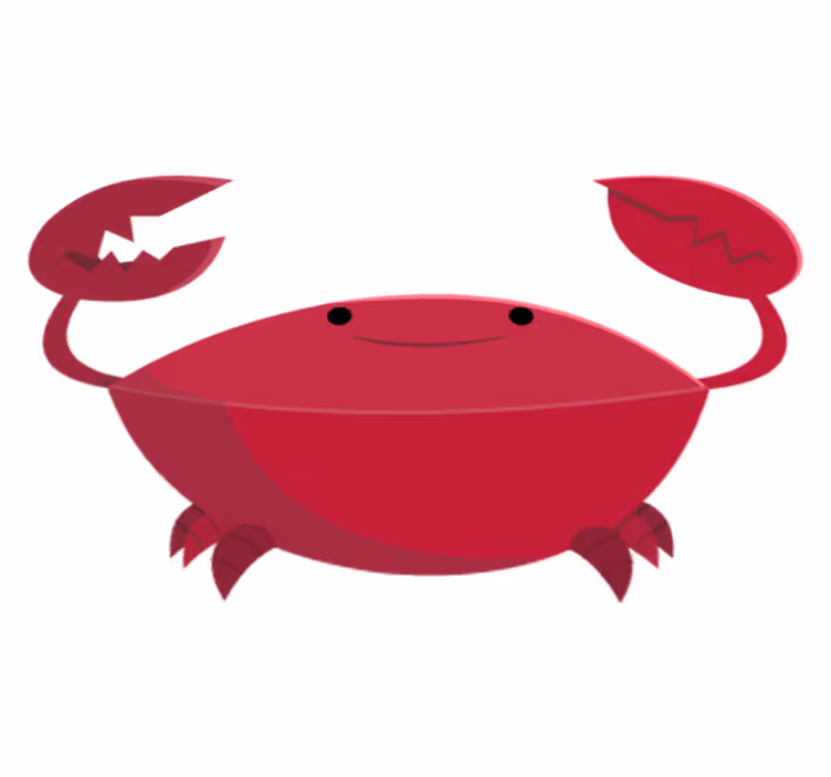 Kids vinyl rug featuring a red smiling crab - TenStickers