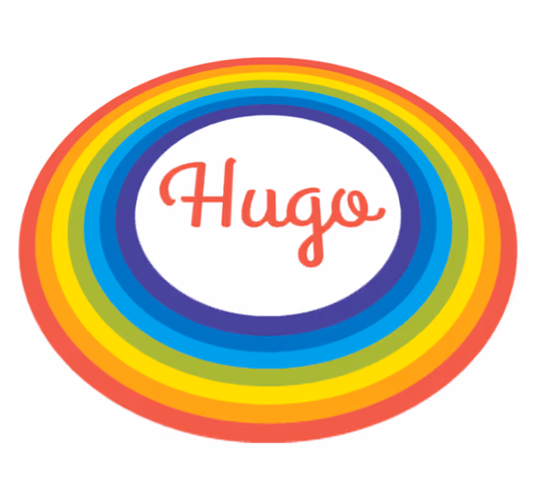 Kids vinyl rug rainbow circle with name - TenStickers