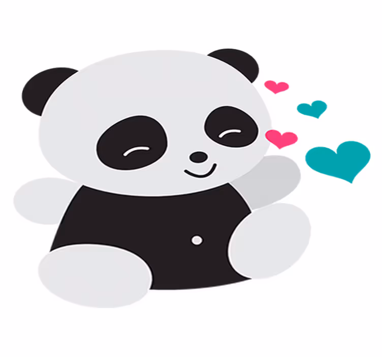 Kids vinyl rug lovely bear panda - TenStickers