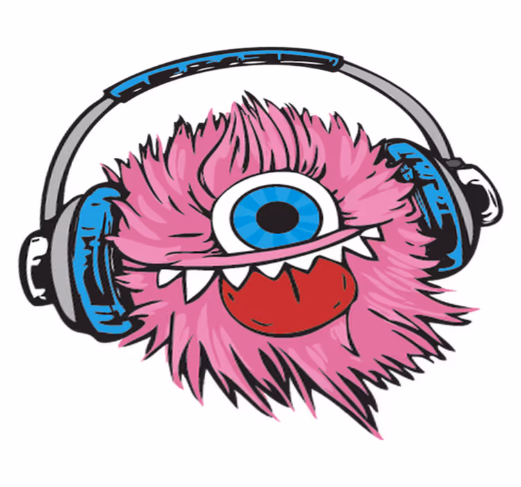 Kids vinyl rug pink fluffy monster - TenStickers