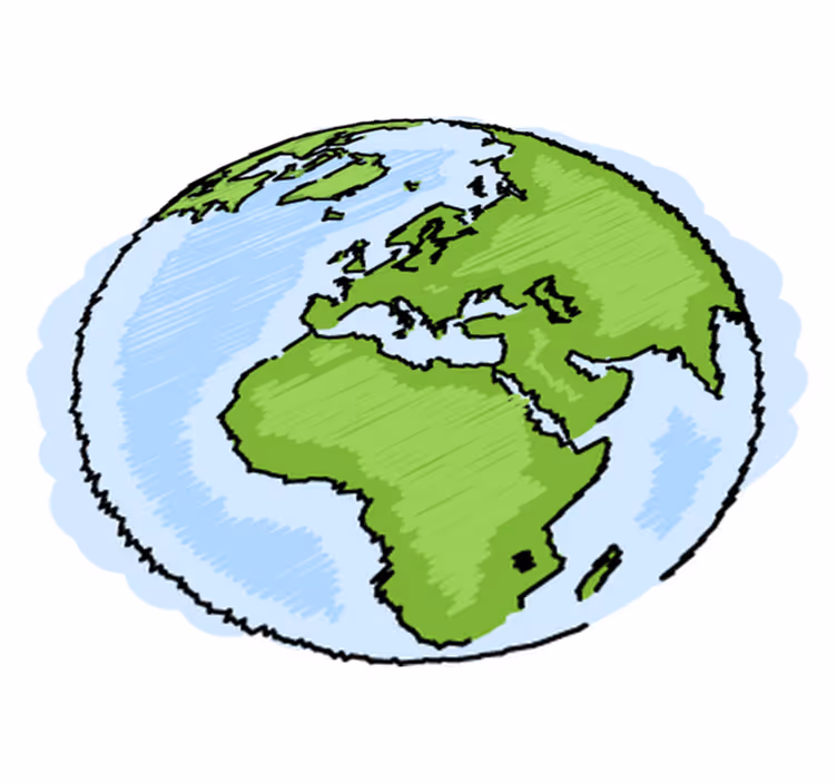 Kids vinyl rug featuring a green and blue world map - TenStickers