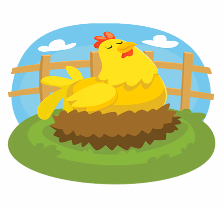Kids vinyl rug laying hen design for playtime - TenStickers