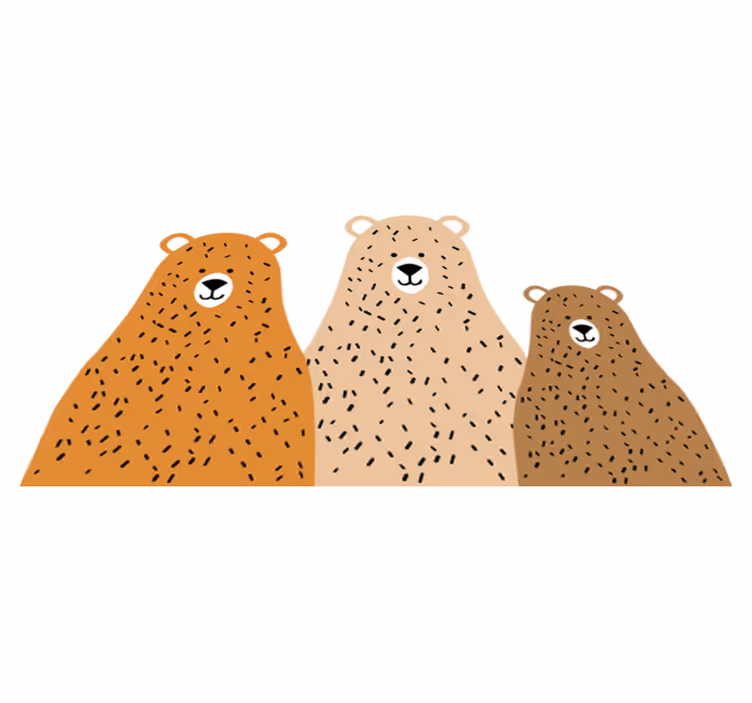Kids vinyl rug three bear pals - TenStickers