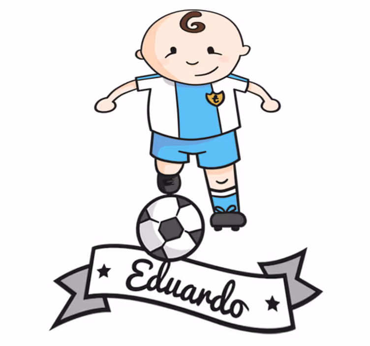 Kids vinyl rug personalized with football player name - TenStickers