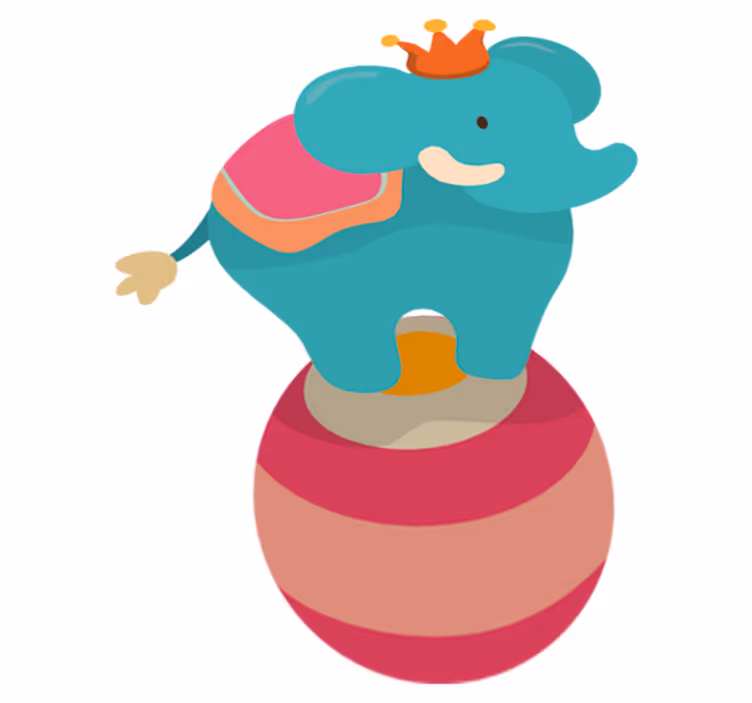 Kids vinyl rug featuring a balancing elephant - TenStickers