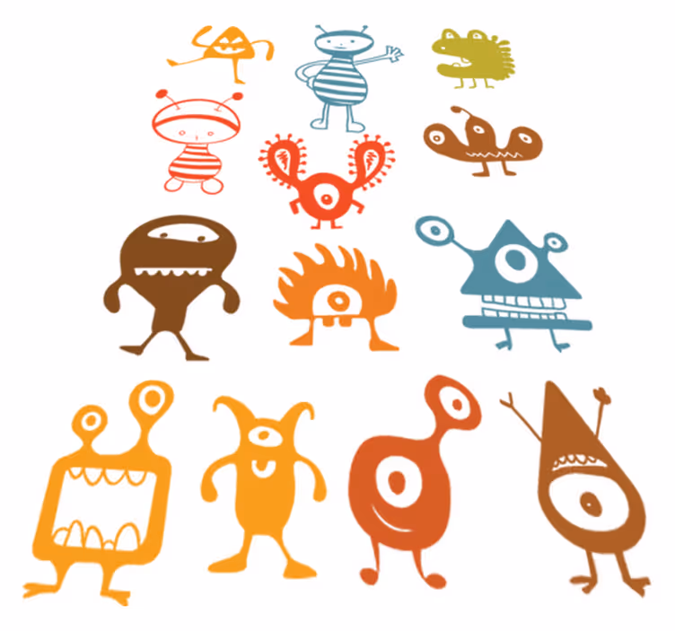 Kids vinyl rug featuring vibrant aliens - TenStickers