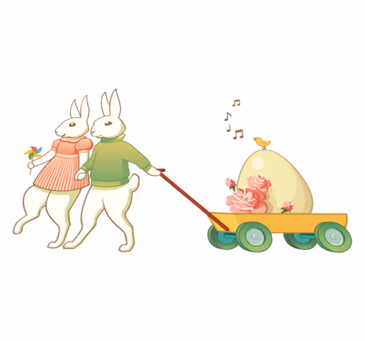 Kids vinyl rug with easter bunnies design - TenStickers