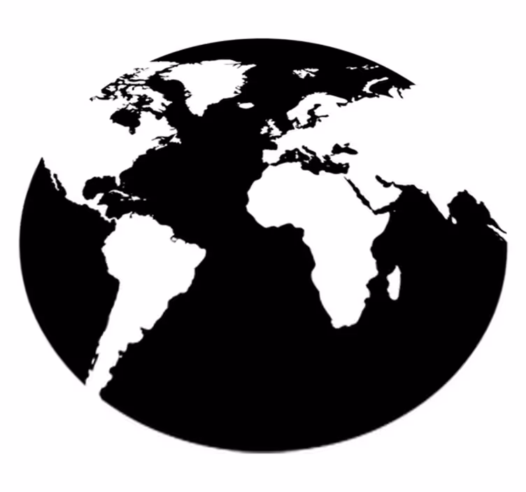 World map vinyl rug round world map decal - TenStickers