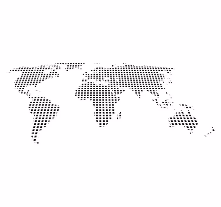 World map vinyl rug decorative square map - TenStickers