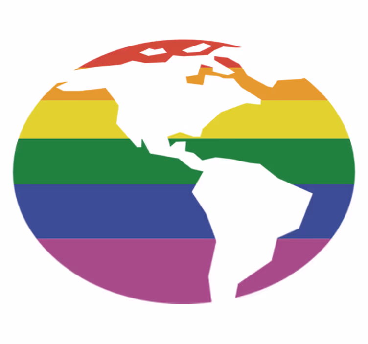World map vinyl rug gay world map sticker - TenStickers