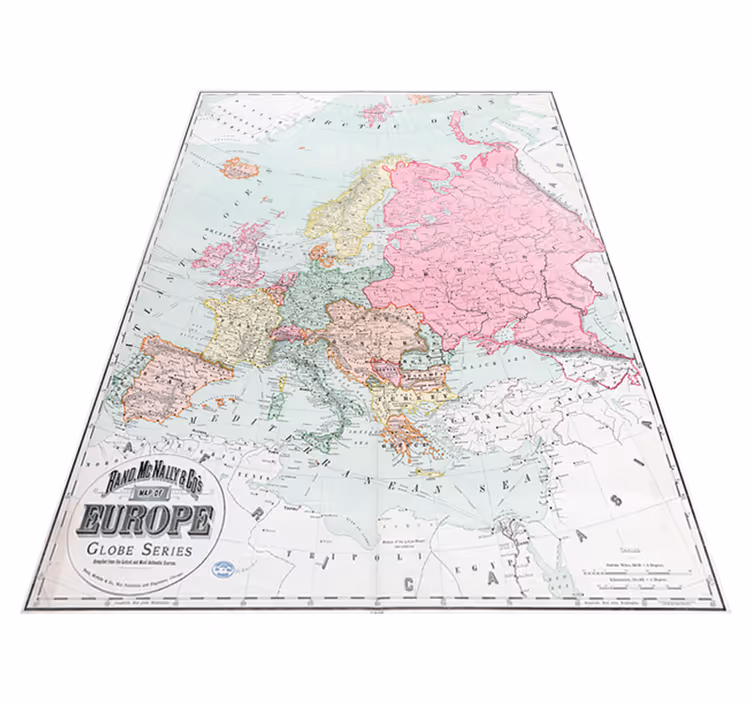World map vinyl rug europe map 1900 - TenStickers